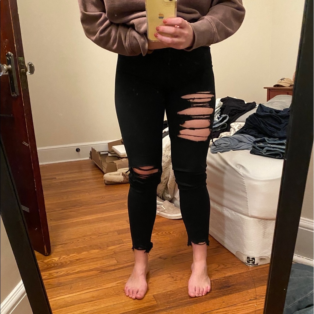 High rise American eagle black jeggings